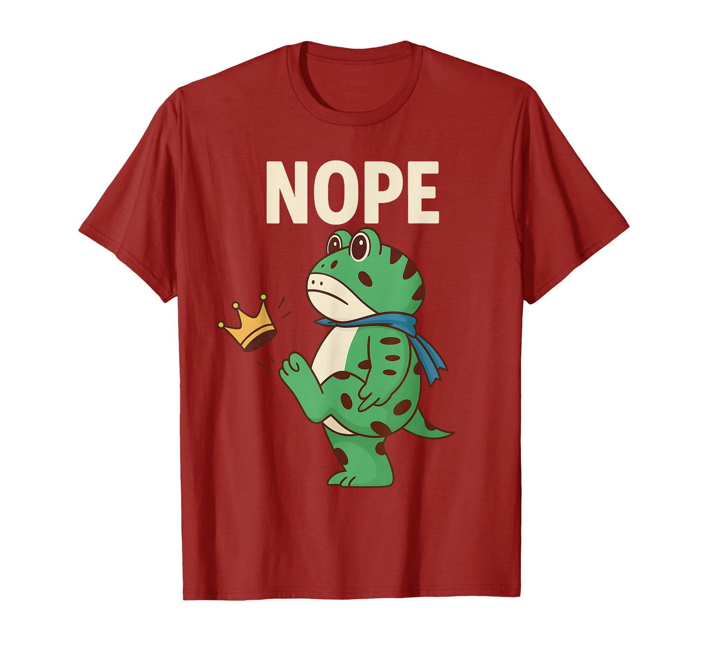 No Kings Nope Frog Kicking Crown Meme Funny Protest T-Shirt