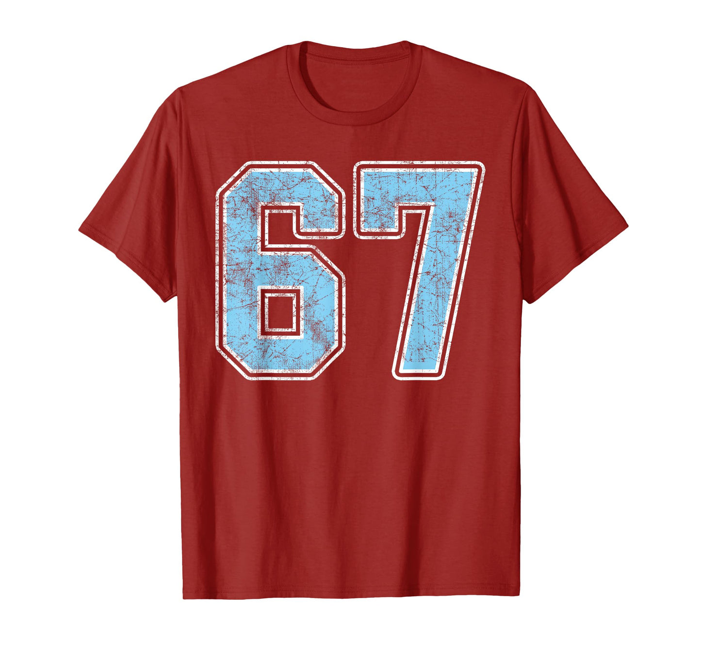 Baby Blue White Number 67 Jersey Player Uniform #67 T-Shirt