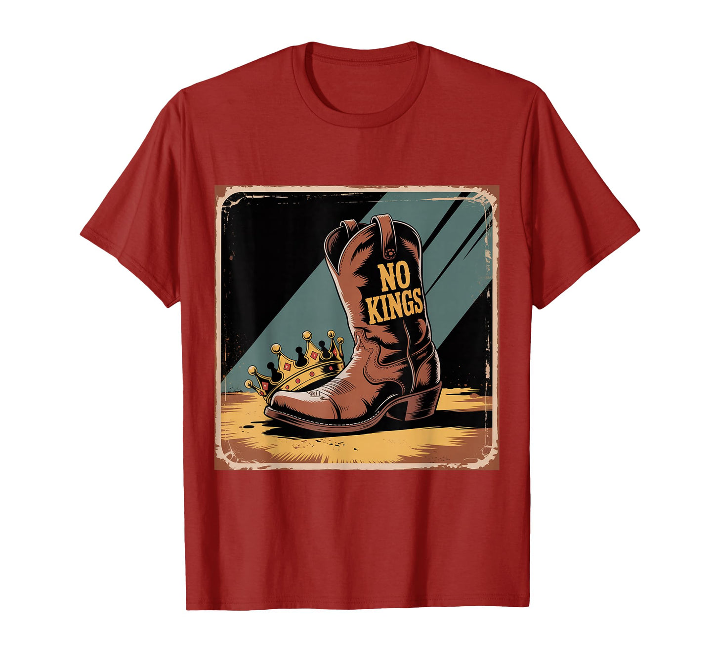 No Kings Shoe On Crown Cowboy Boot T-Shirt
