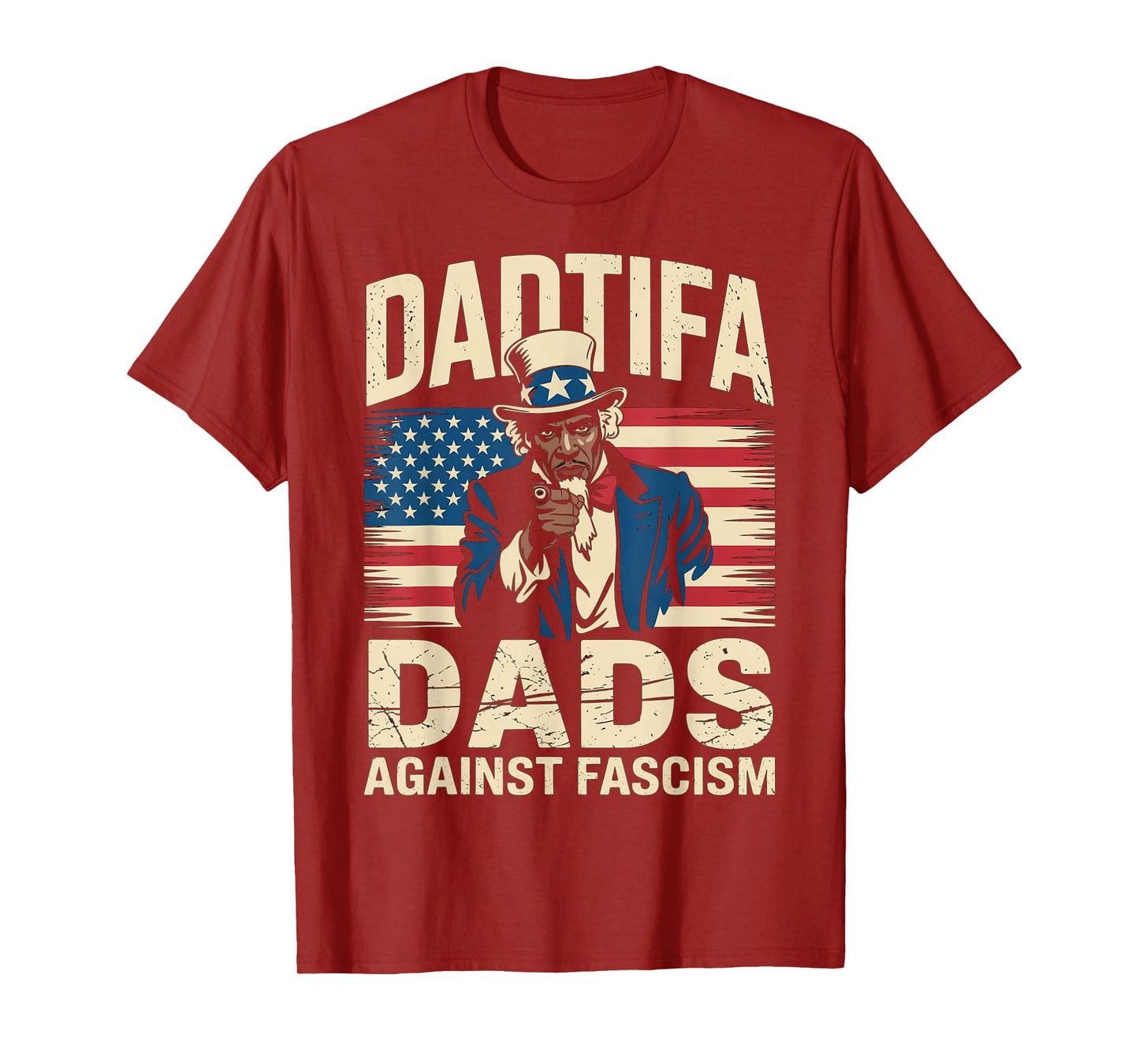 DADtifa Black Dads Against Fascism USA Flag Resist No Kings T-Shirt
