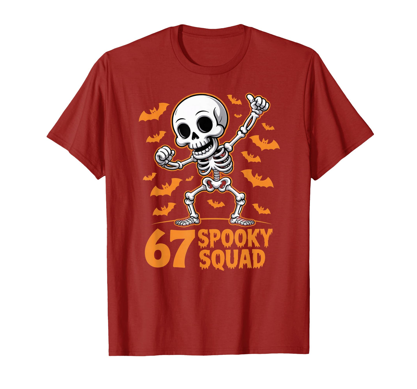 67 Spooky Squad Halloween Skeleton 6 7 Meme Six Seven Fun T-Shirt