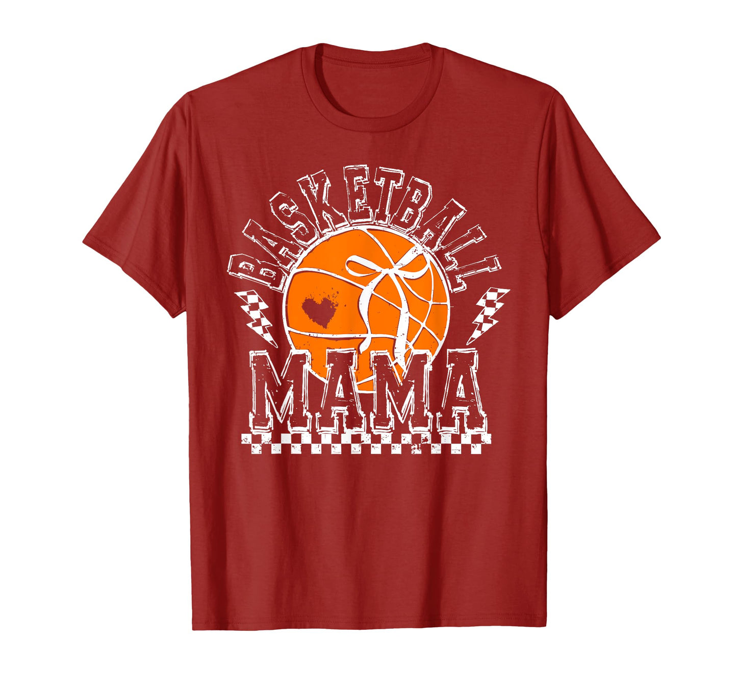 Basketball Mama Coquette Bow Game Day Funny Sports Lover Mom T-Shirt