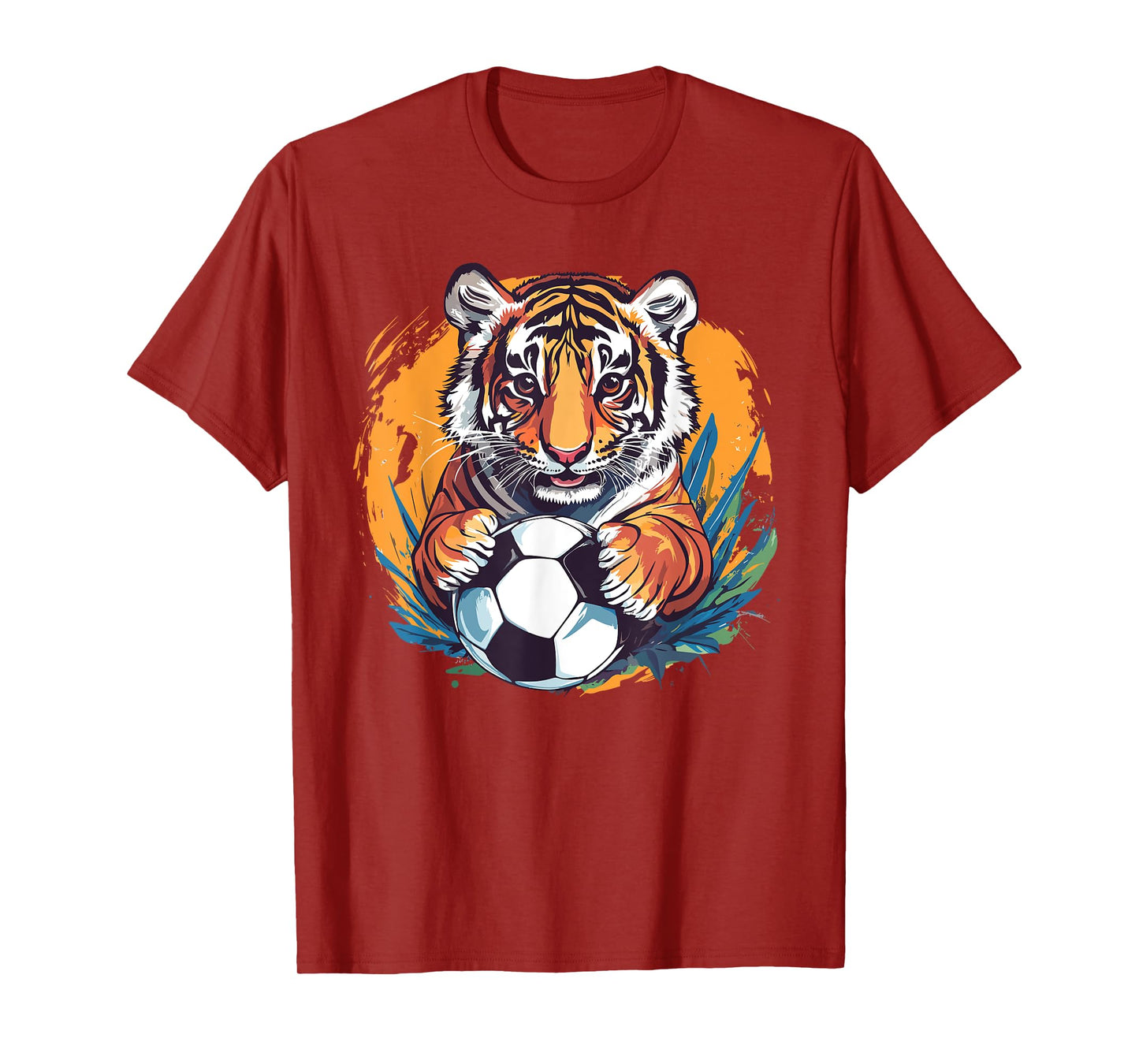 Tiger Soccer Ball Fierce Jungle Animal T-Shirt