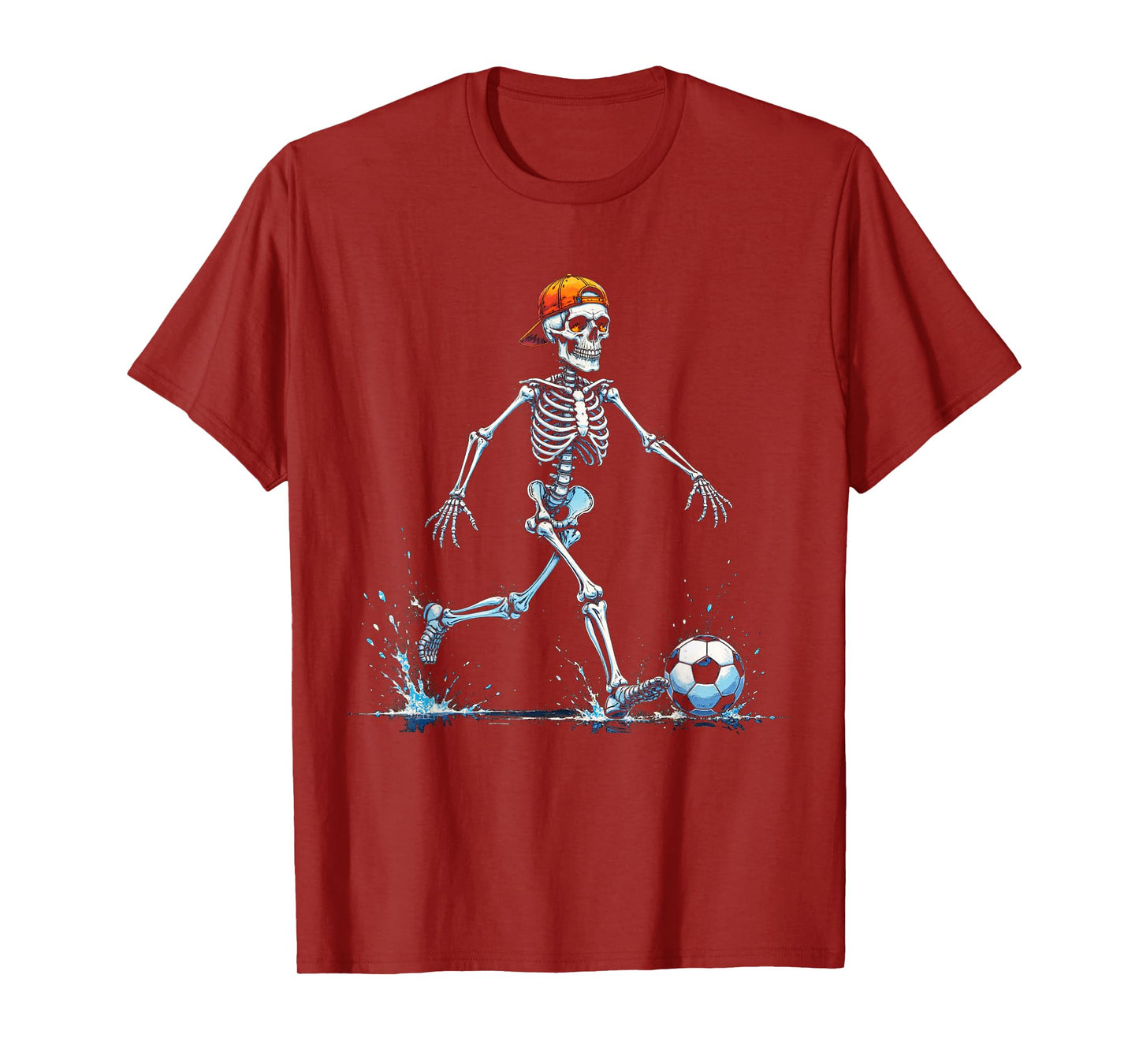 Spooky Skeleton Soccer Player Funny Halloween 2025 Costume T-Shirt
