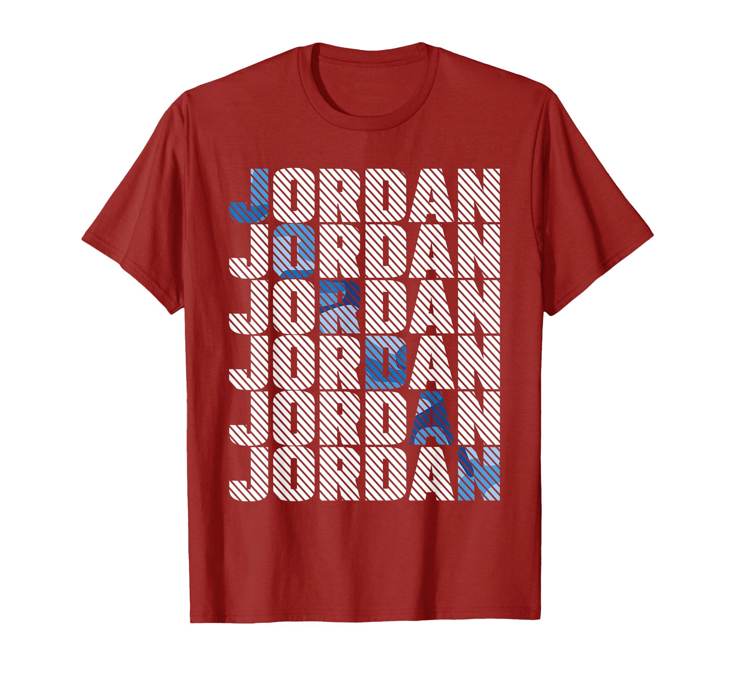 Diagonal Jordan Camo Pattern Blue Retro Camouflage T-Shirt