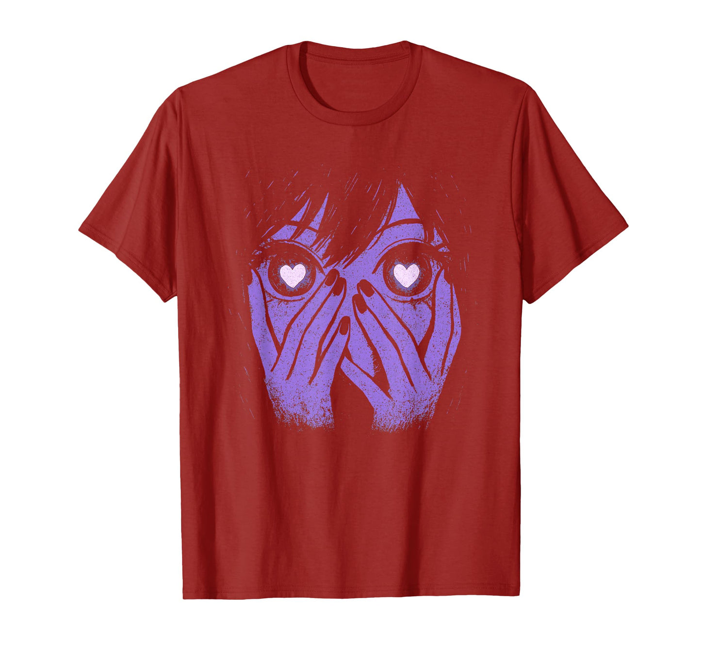 Anime Eyes Girl Hearts Manga Otaku Grunge Alt Goth Aesthetic T-Shirt