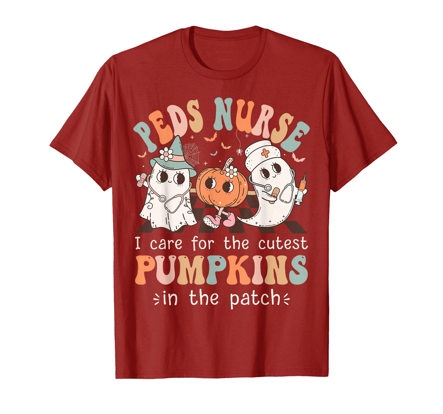 Peds Nurse Cutest Pumpkins Halloween Pediatric Nurse T-Shirt