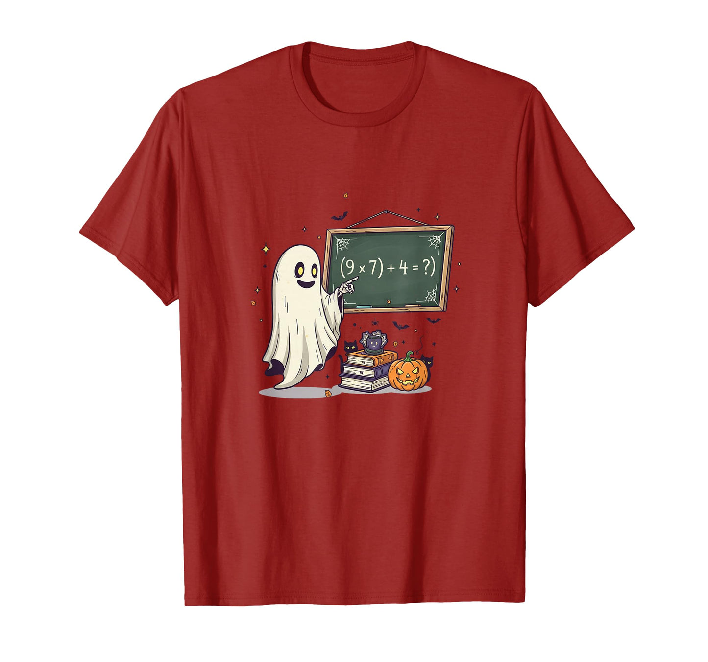 67 Teacher Halloween Ghost Six Seven Meme Math Joke T-Shirt