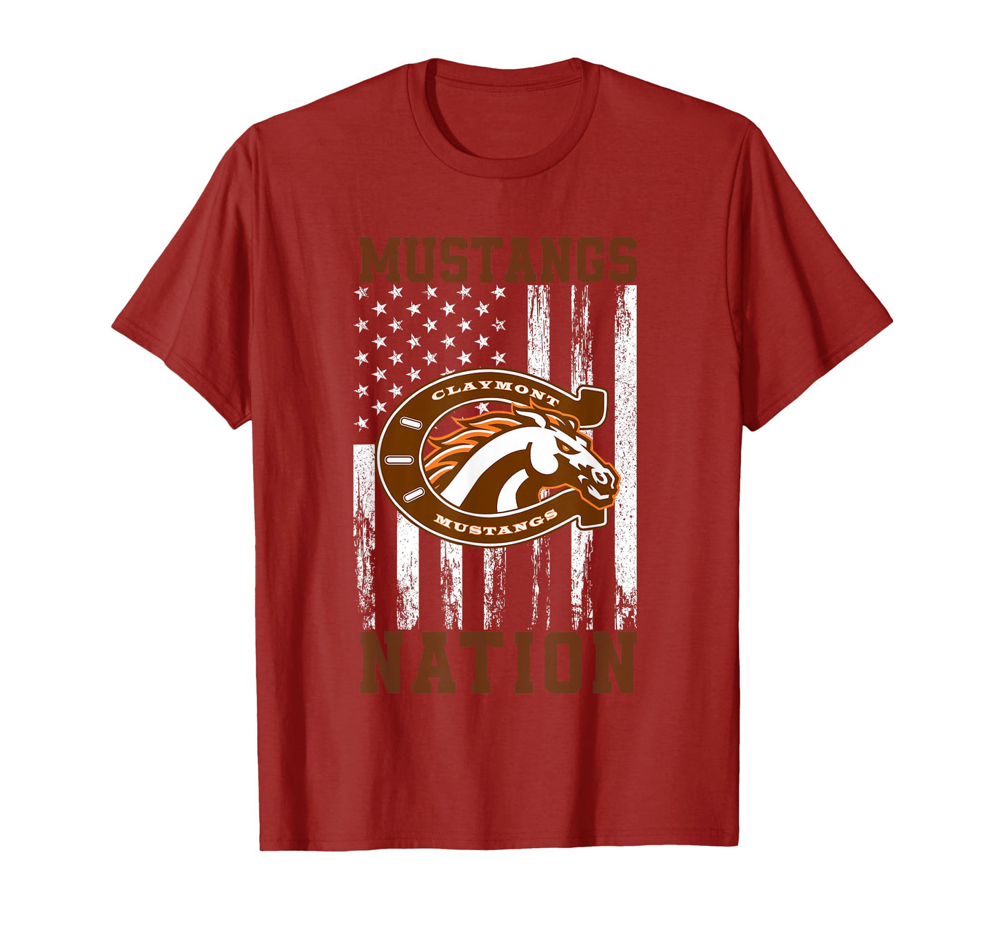Claymont Mustangs Logo Nation HS T-Shirt