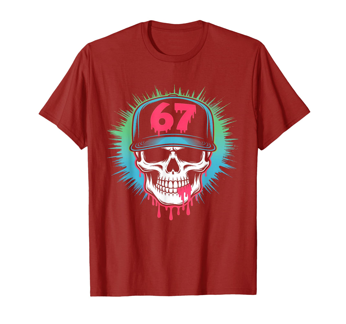 67 Skull Meme Funny Six Seven Alpha Slang T-Shirt