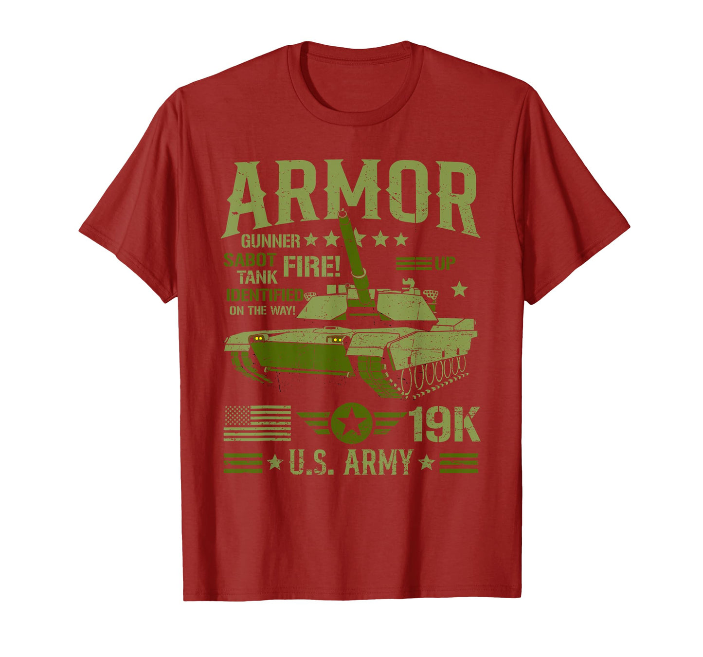 Armor Of US Military M1 Abrams Battle Tank 19K Tanker T-Shirt