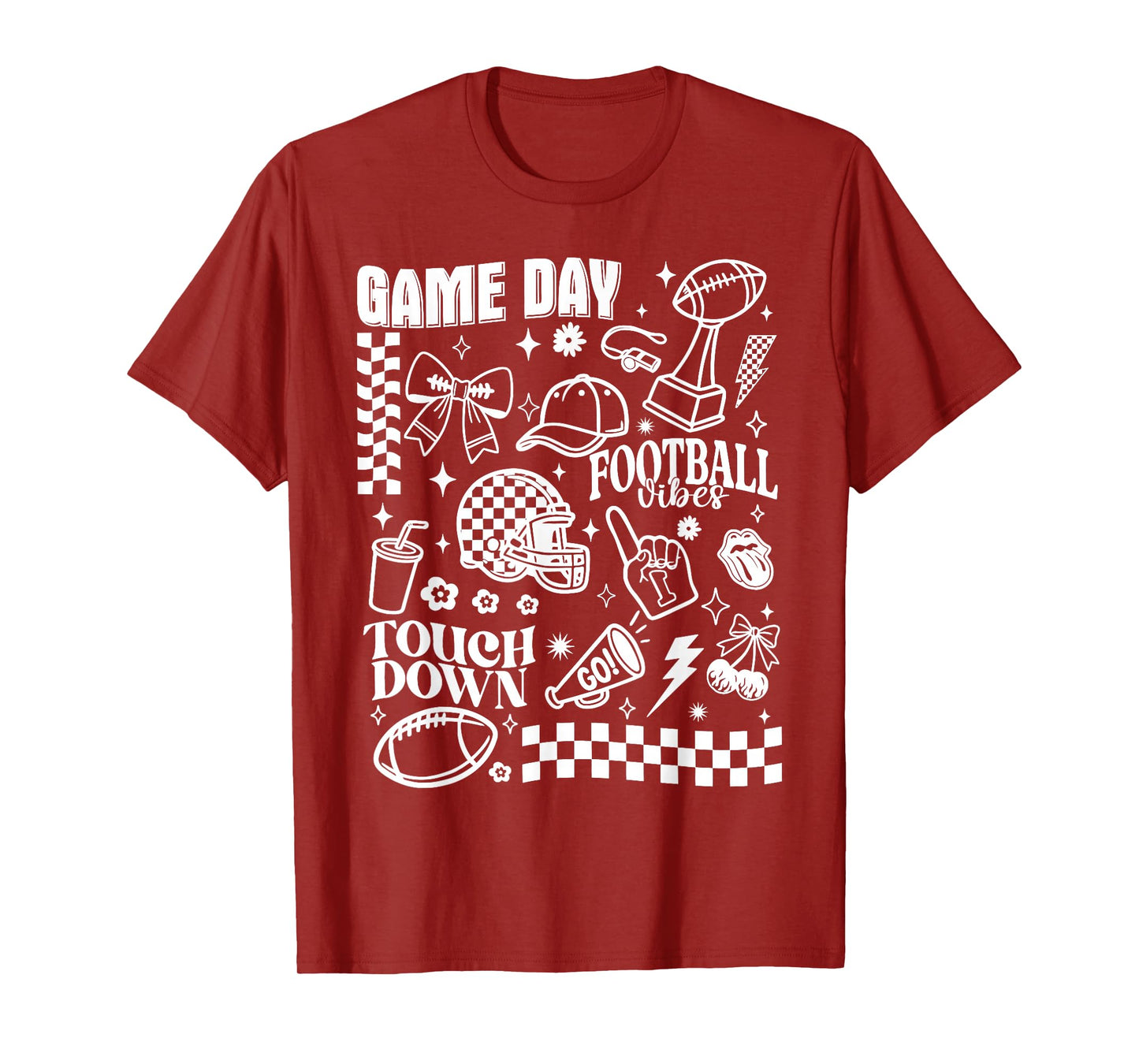 Touchdown American Football Helmet Game Day Coquette Bow T-Shirt