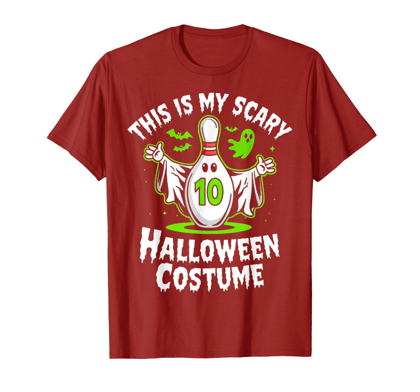 Funny Ghost Bowling League Team Halloween Humor Design T-Shirt
