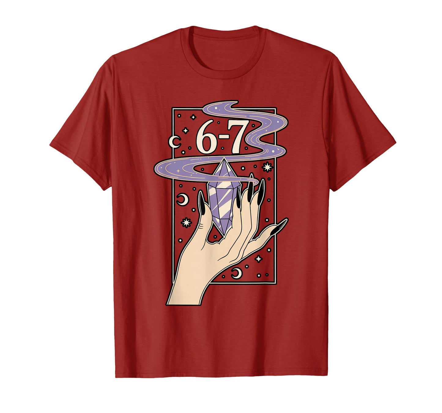 6-7 Meme Witch Hand Crystal Halloween Women Girls T-Shirt
