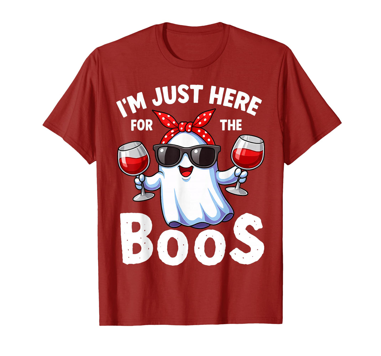 I'm Just Here for The Boos Halloween Women Ghost Vintage T-Shirt