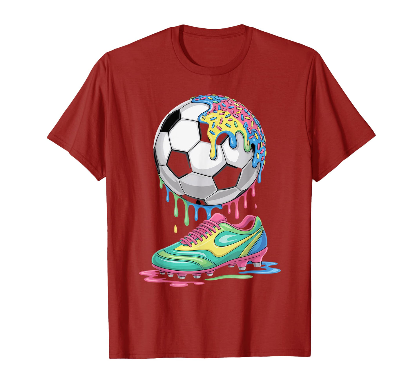Soccer Ball Drip Ice Cream Drip Men Women Game Soccer Drip T-Shirt
