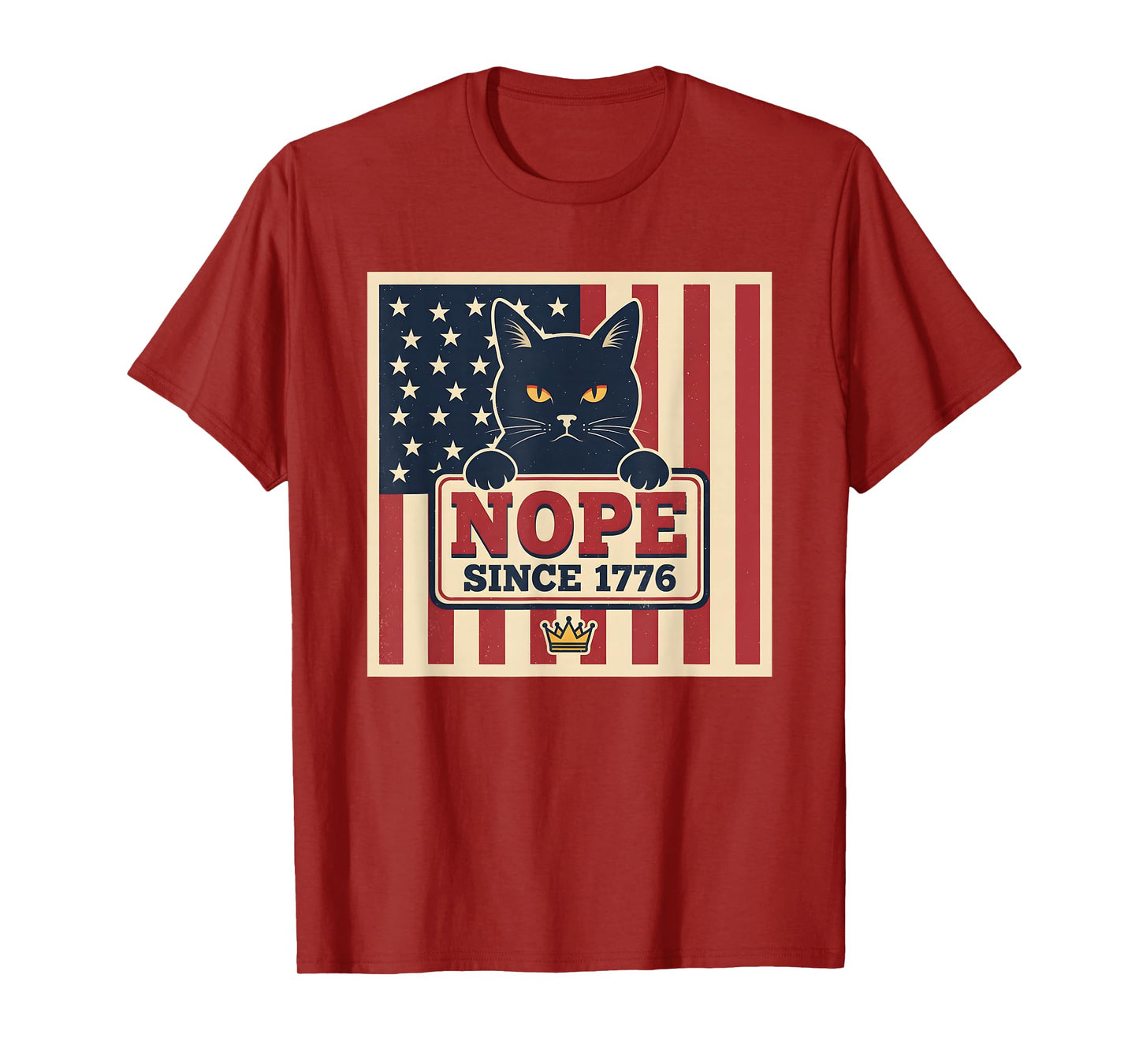 No Kings Nope Since 1776 Democracy Protest Cat Patriotic T-Shirt