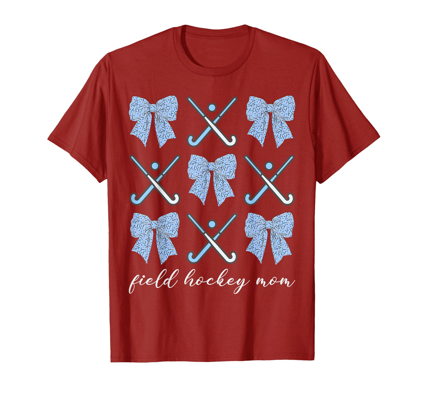 Field Hockey Mom Coquette Bow Cute Hockey Lovers Mothers Day T-Shirt