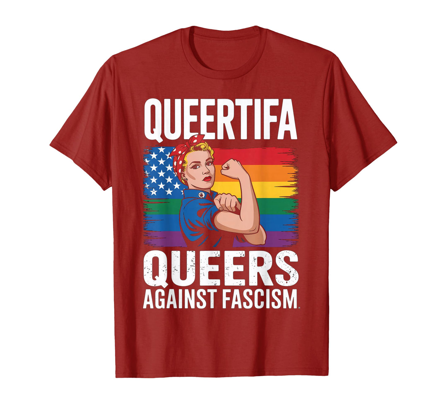 Queertifa Queers Against Fascism Resist No Kings LGBTQ Pride T-Shirt