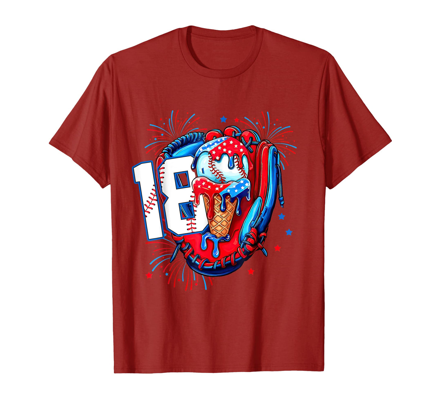 It's My 18th Birthday Baseball Glove Ice Cream Gift for Boys T-Shirt