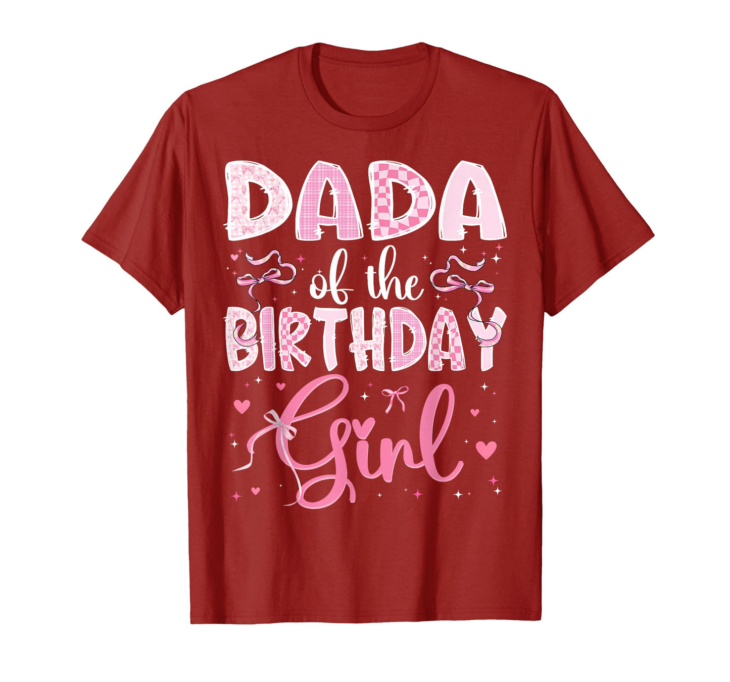 Dada of The Birthday Girl Matching Pink Coquette Bow T-Shirt