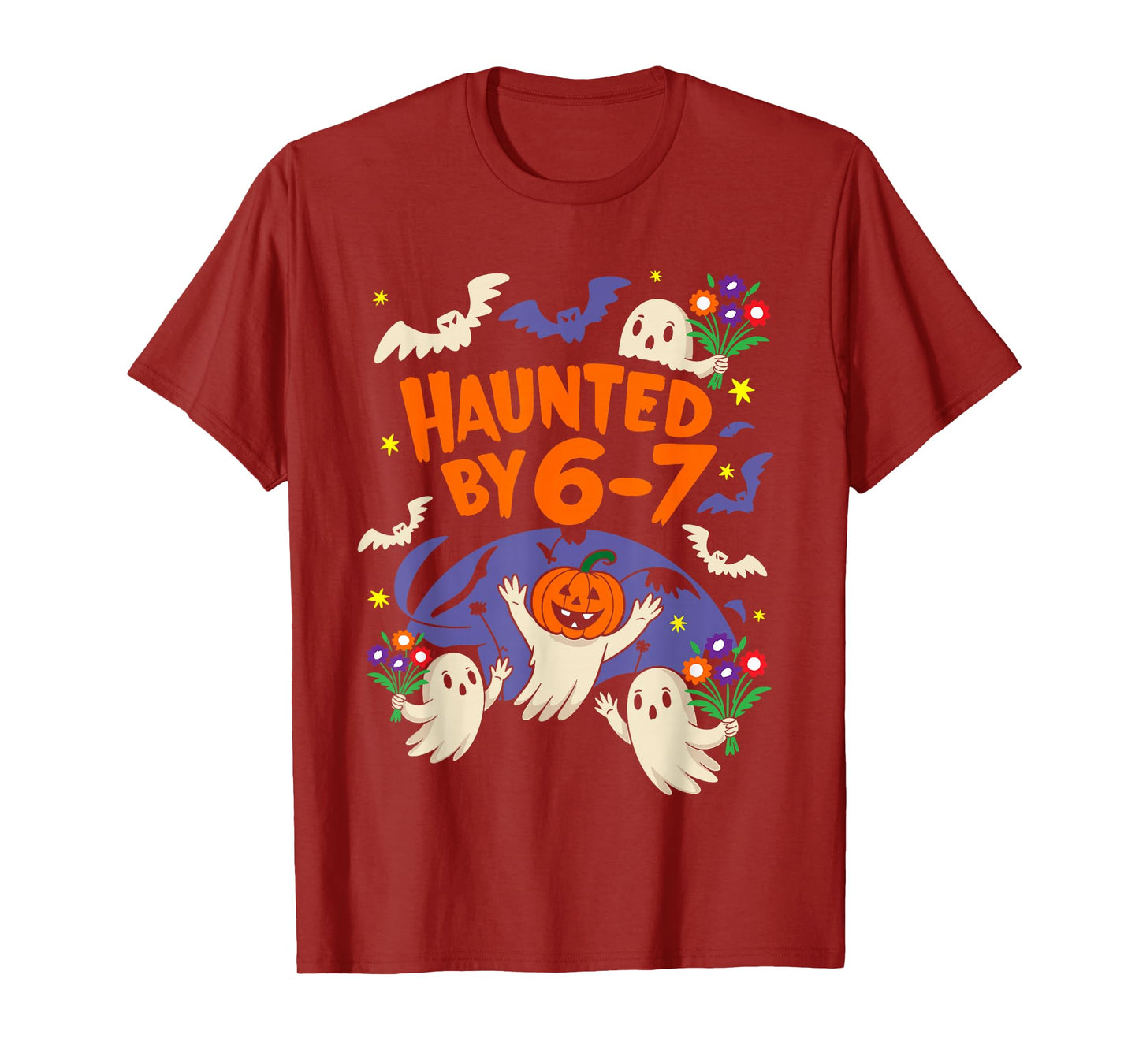Haunted by 67 Funny Six Seven Meme Spooky Ghost Halloween T-Shirt