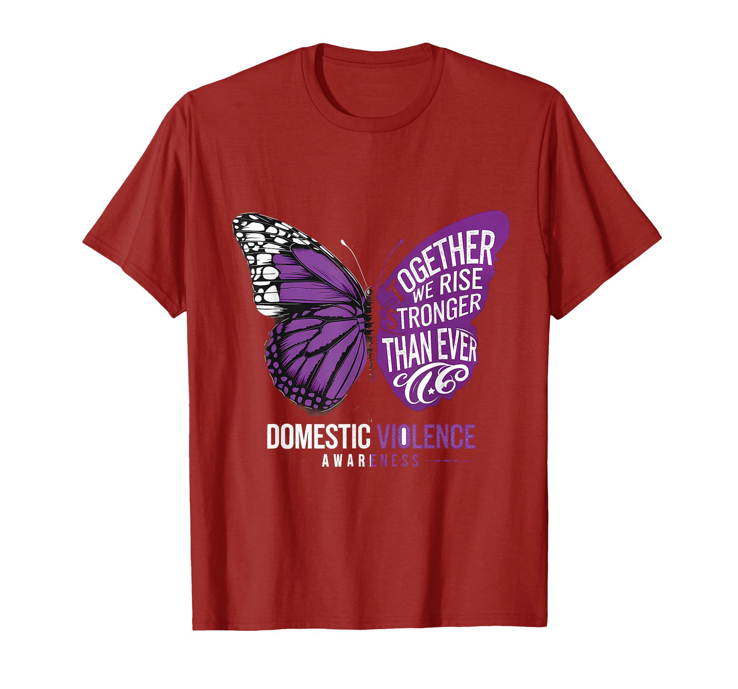 Purple Ribbon Domestic Violence Awareness Together We Rise T-Shirt
