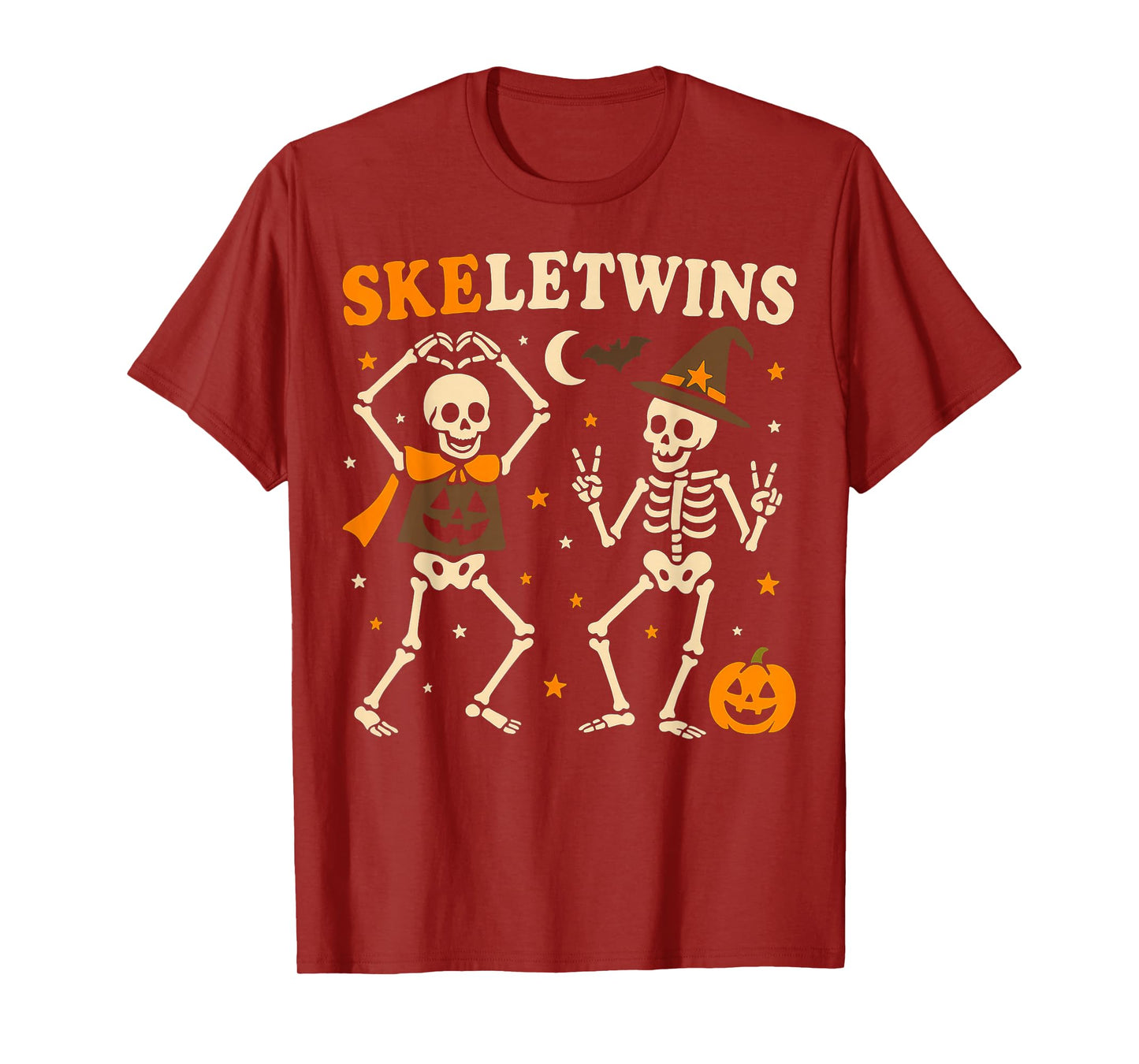 Twins Halloween Matching Skeletwins Funny Dancing Skeletons T-Shirt