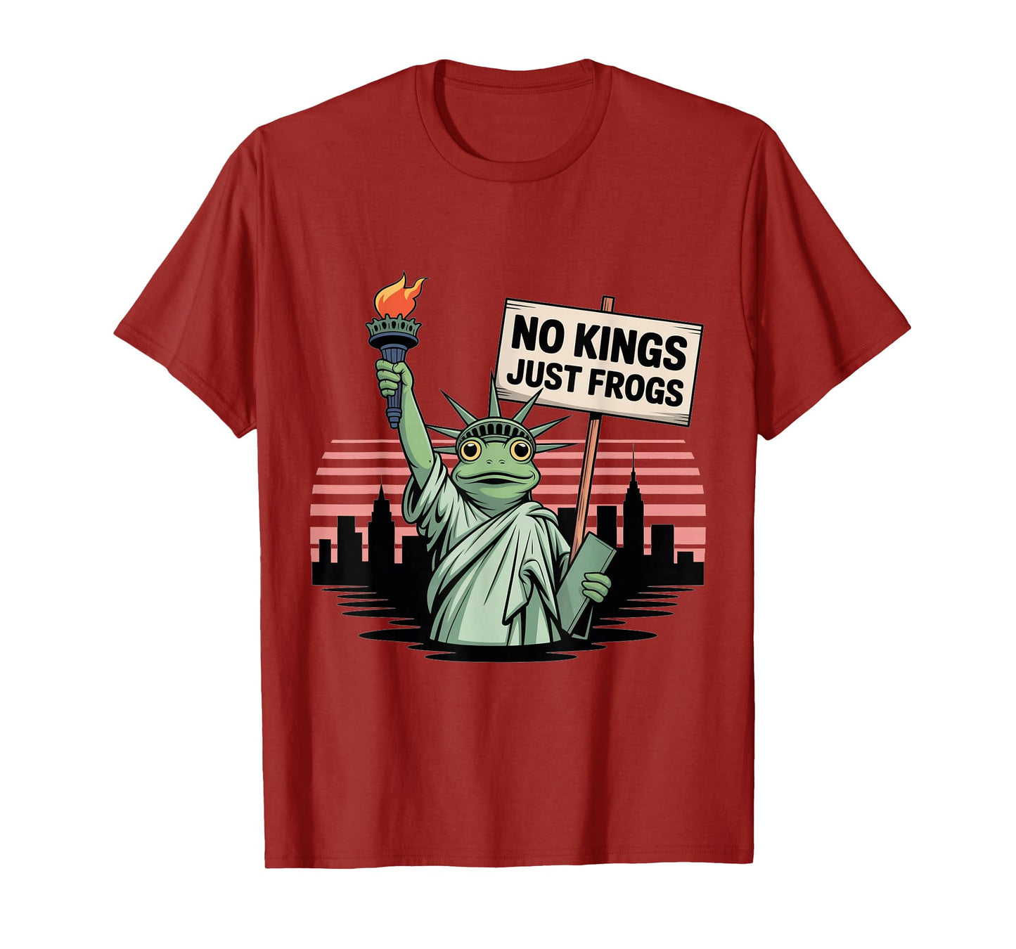No Kings Just Frogs Statue of Liberty Frog Protest Freedom T-Shirt
