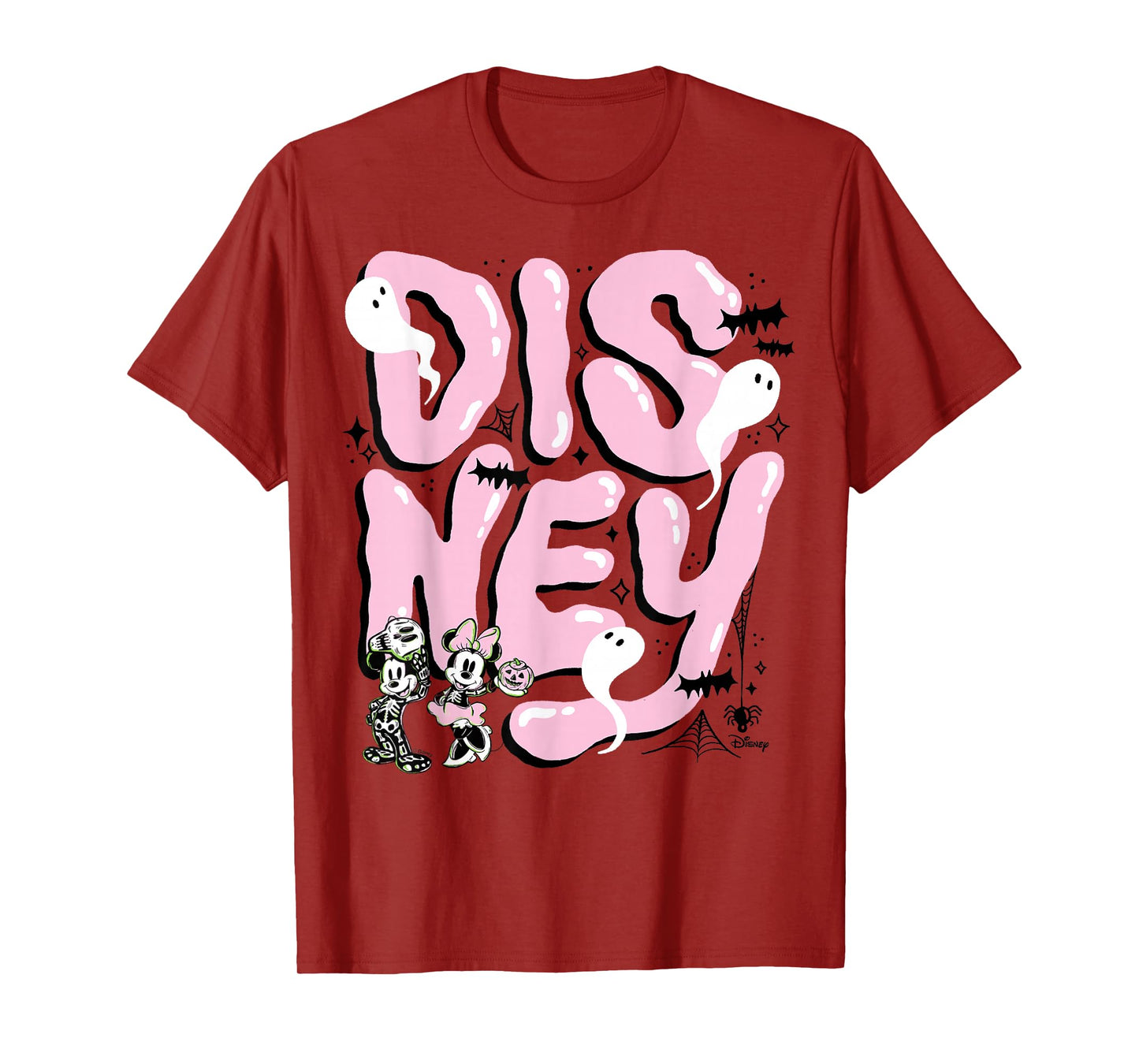 Disney Halloween Mickey & Minnie Skeleton Ghost Design T-Shirt