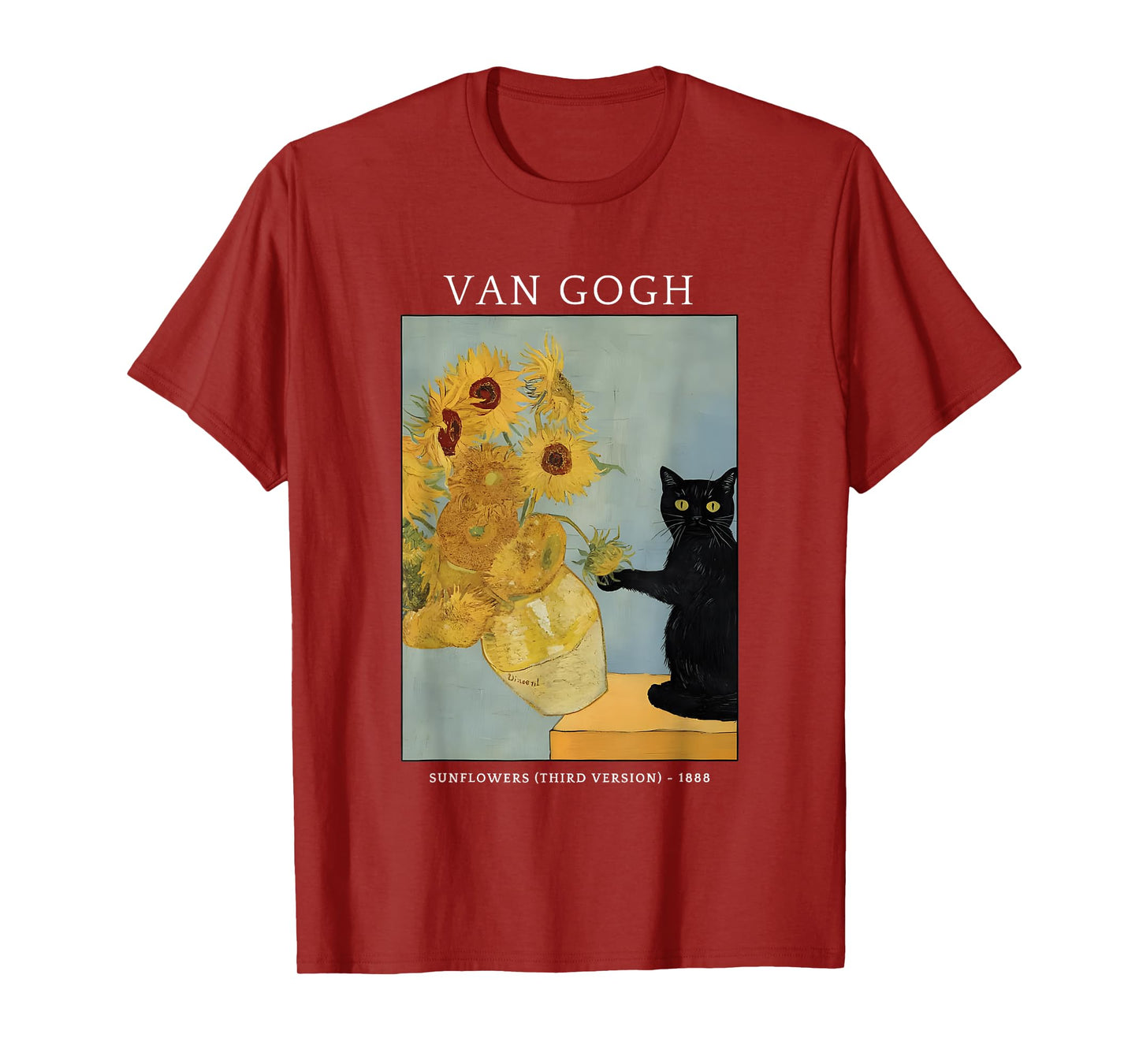 Funny Van Gogh Sunflowers Cat Meme Van Gogh Art Graphic Men Women Kids T-Shirt