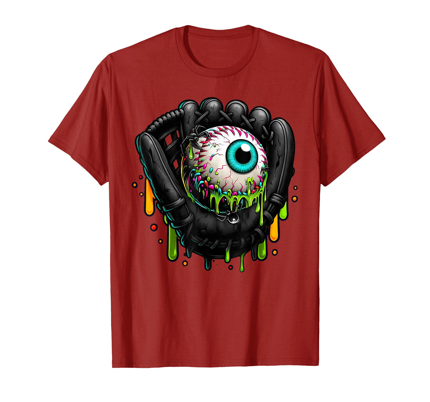 Baseball Drip Halloween Sprinkles Baseball Glove Spooky T-Shirt