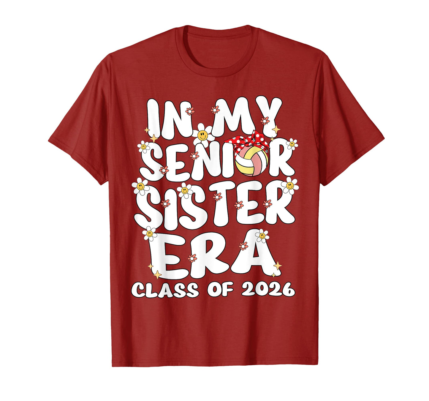In My Senior Sister Era Groovy Volleyball Senior Sister 2026 T-Shirt
