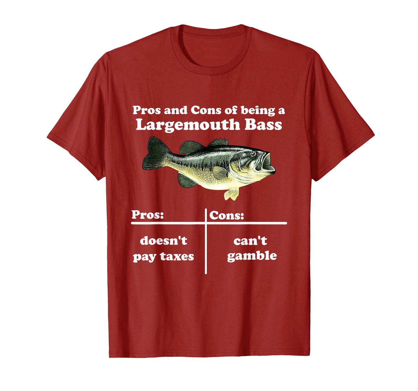 Pros And Cons Of Being A Largemouth Bass Pros Cons Quote T-Shirt