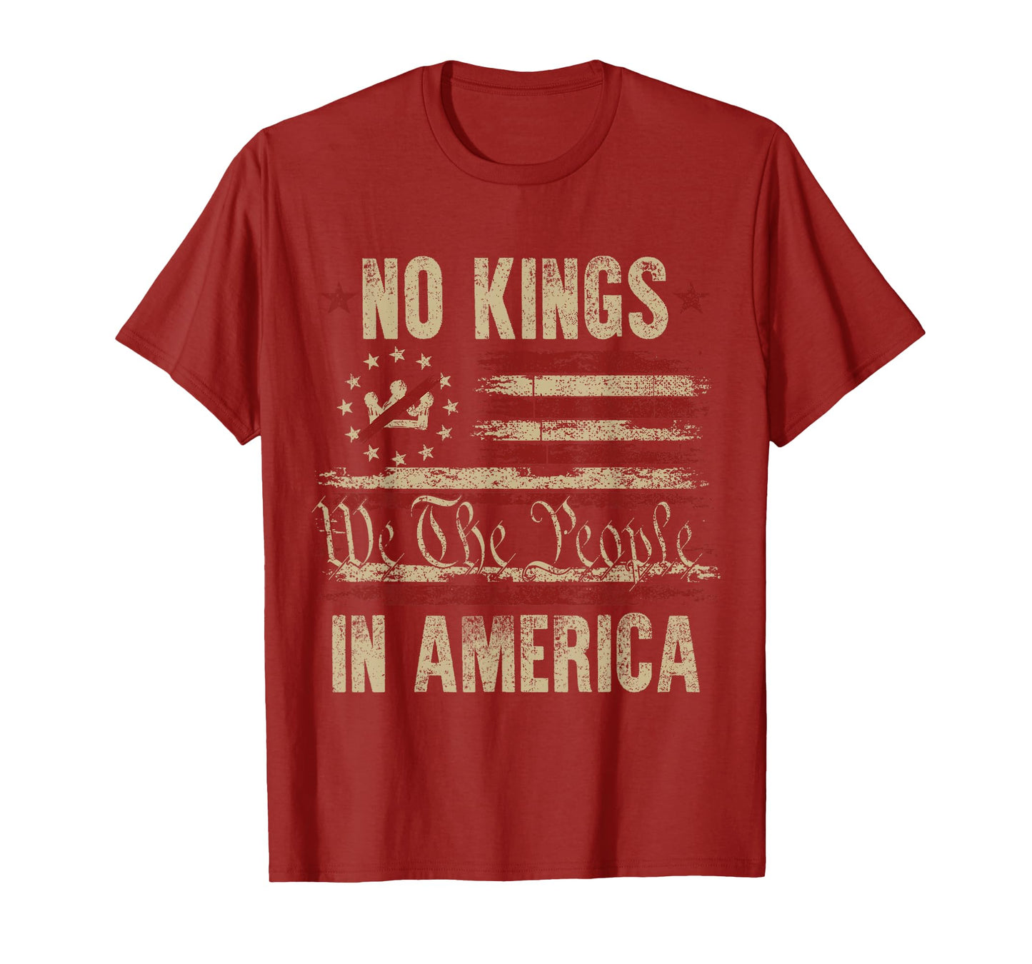 No Kings in American Vintage USA Flag No Kings T-Shirt