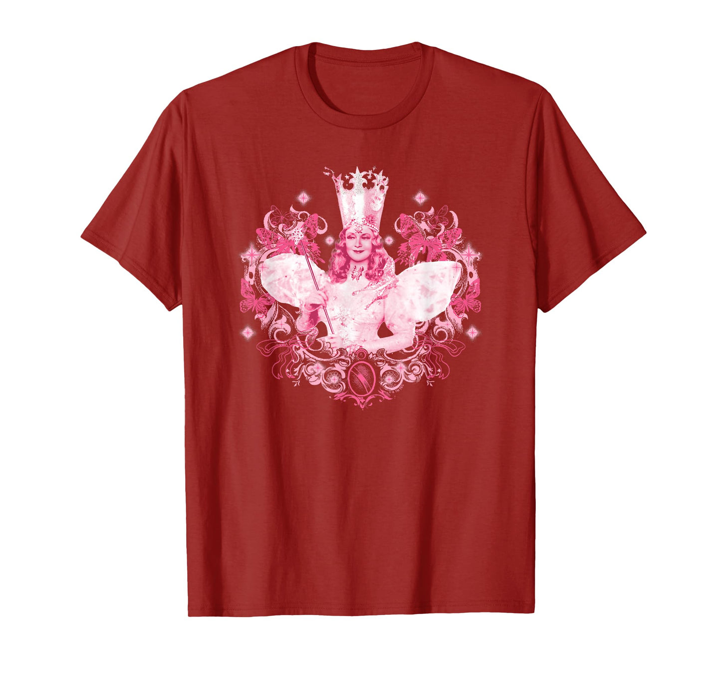 The Wizard Of Oz Glinda The Good Witch Pink Portrait T-Shirt