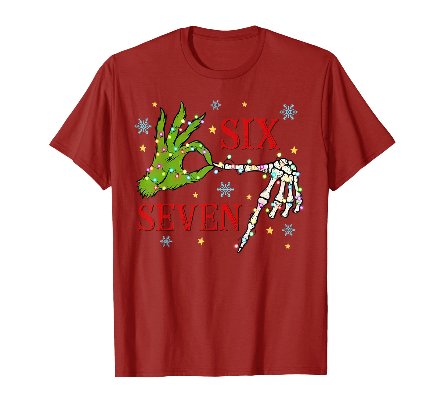 Six Seven 6 7 Gen Z Alpha Meme Slang Merry Christmas Holiday T-Shirt