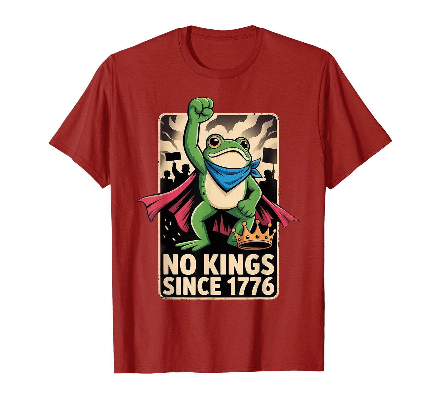 Funny Portland Frog Protest Resist Frog No Kings Since 1776 T-Shirt