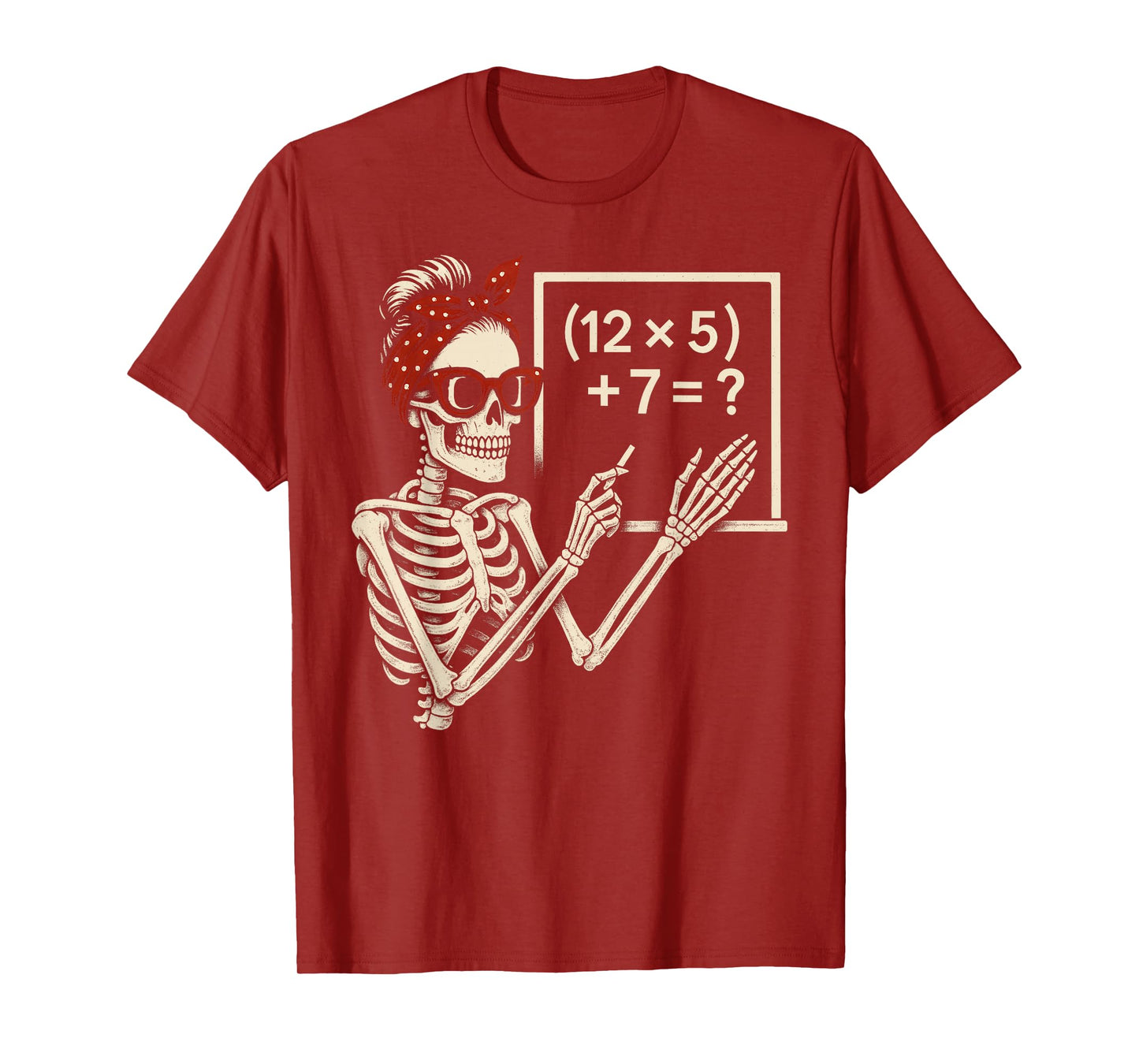 Halloween Math Teacher Skeleton Six Seven Meme Brainrot T-Shirt