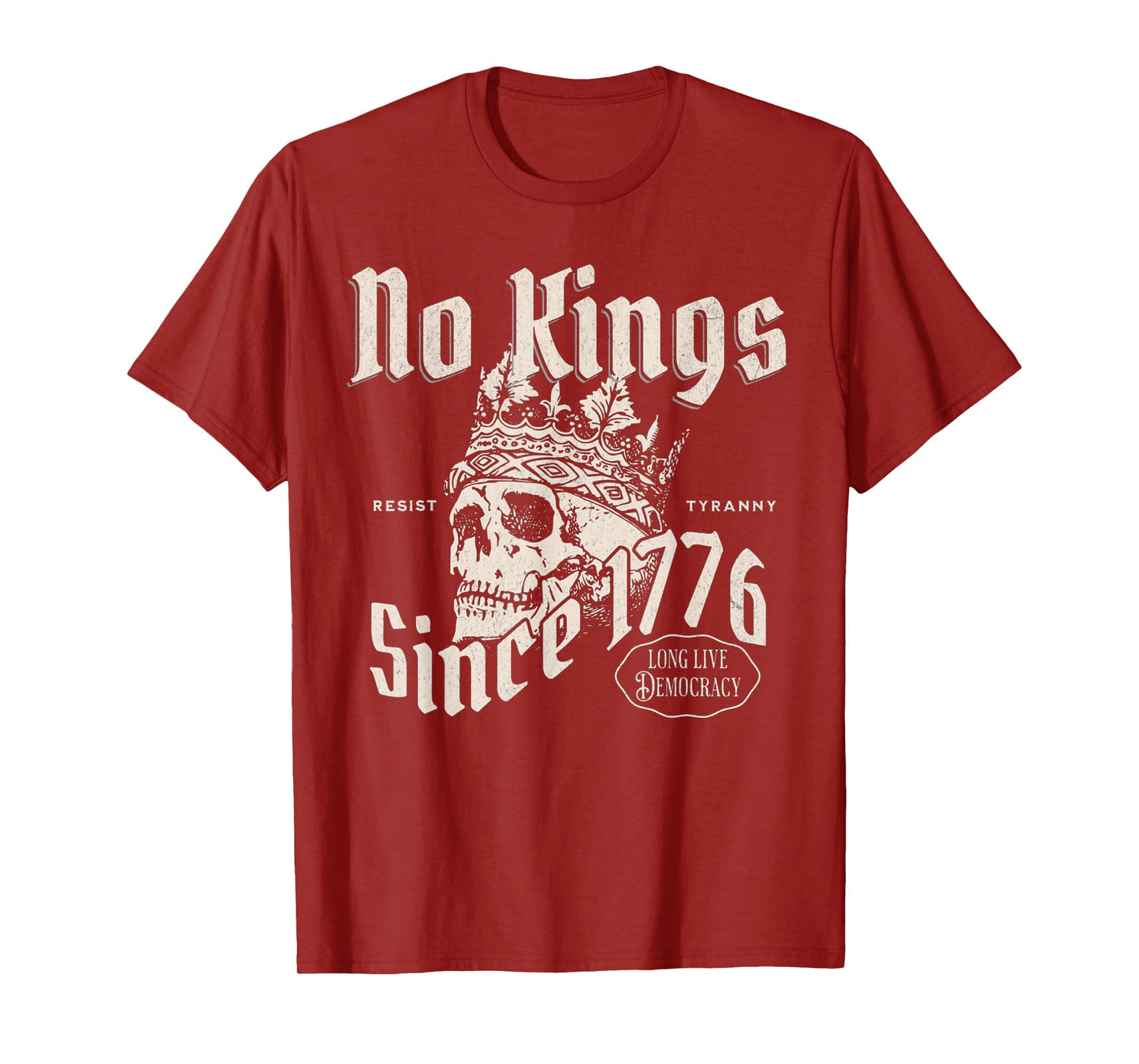 No Kings In America Since 1776 Patriotic 4th Of July Skull T-Shirt
