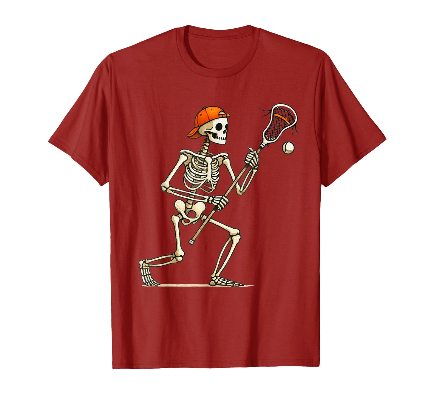 Skeleton Lacrosse Halloween Costume Funny Men Boys Kids T-Shirt