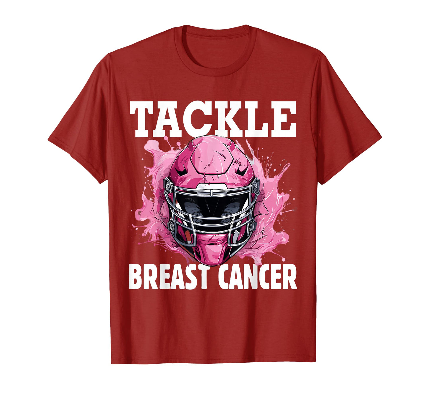 Tackle Football Breast Cancer Awareness Pink Ribbon Boys Kid T-Shirt