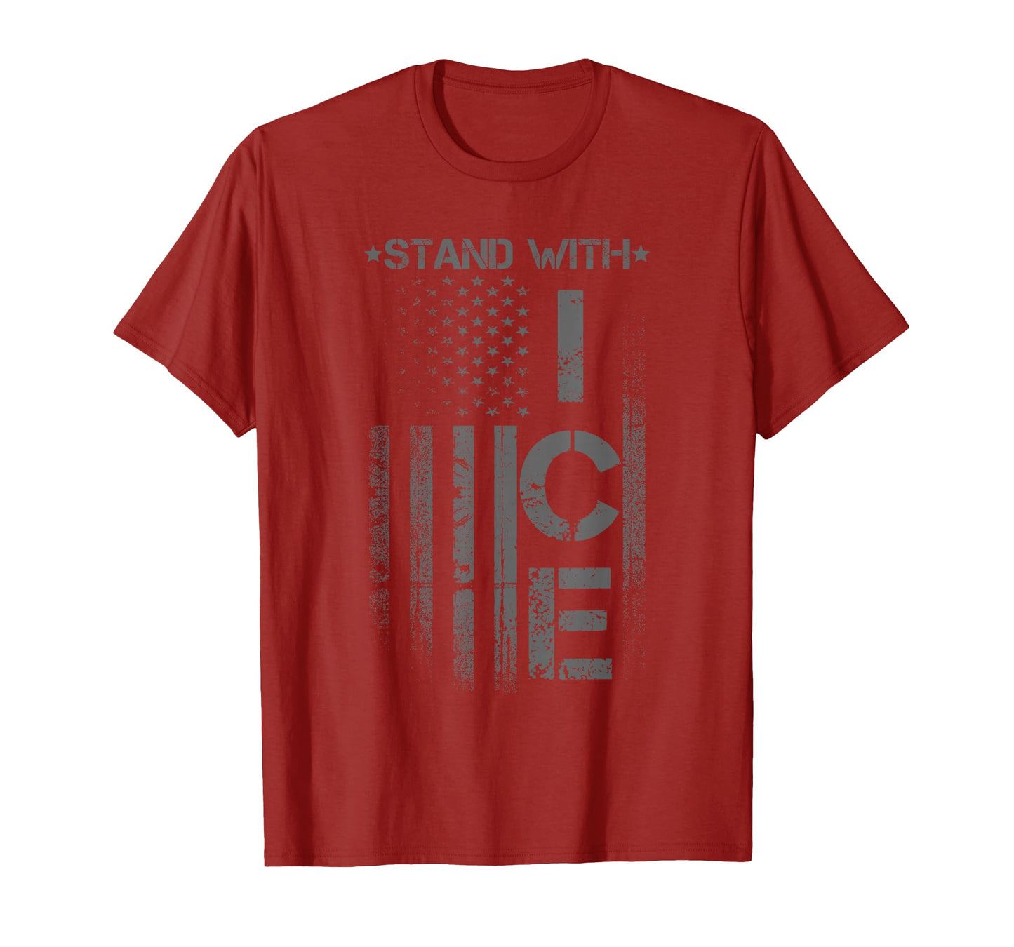 Border Patrol Support ICE Immigration Officers American Flag T-Shirt