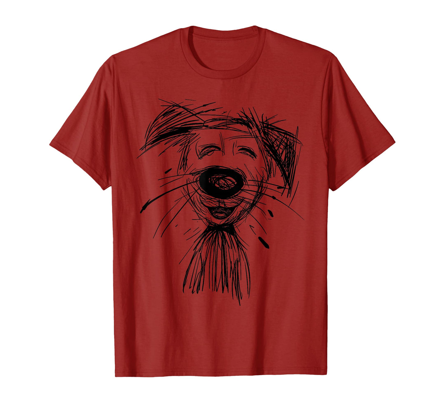 Dog Abstract Art Portrait Drawing Whimsical Dog Lover Gift T-Shirt