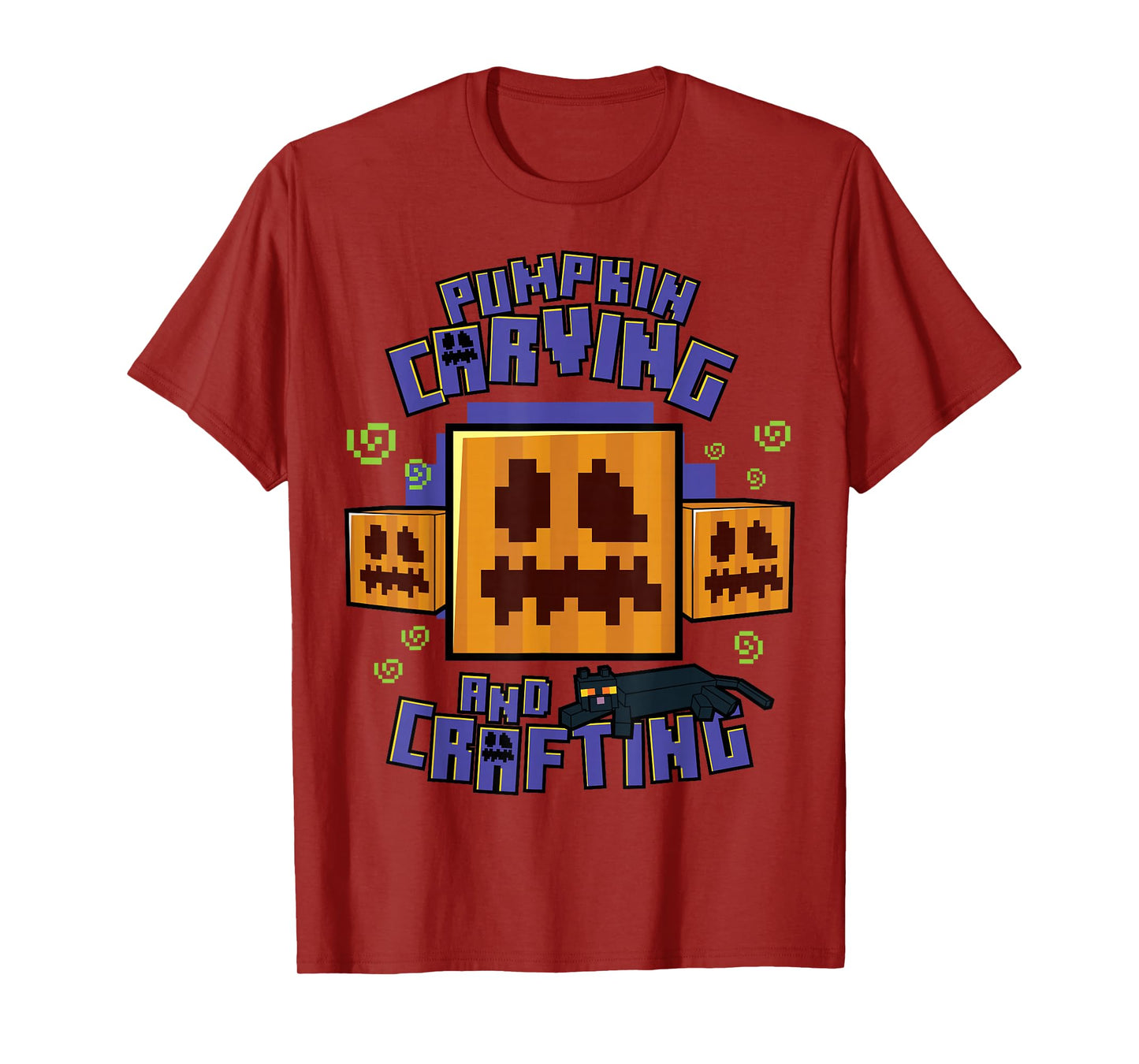 Minecraft Pumpkin Carving And Crafting Halloween T-Shirt