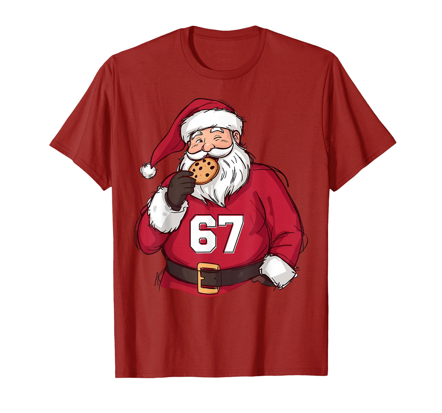 Funny 6 7 Meme Brainrot Santa Claus for Boys Kids Christmas T-Shirt