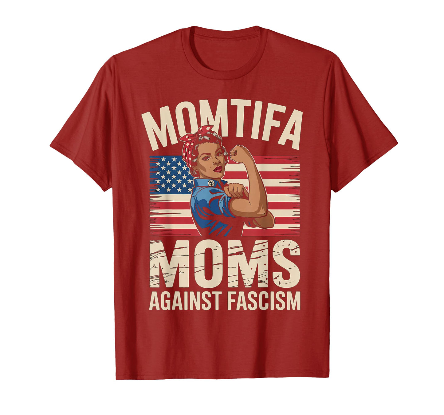 Momtifa Black Moms Against Fascism Flag Resist No Kings Mama T-Shirt