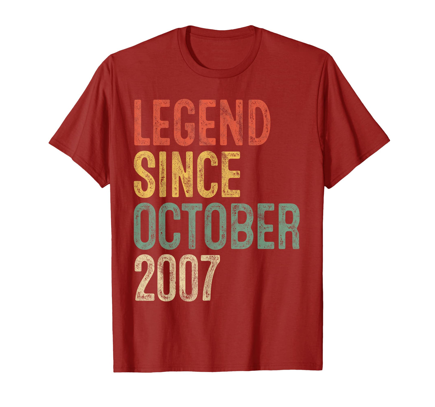 Legend October 2007 18th Birthday Boy Girl 18 Year Old T-Shirt