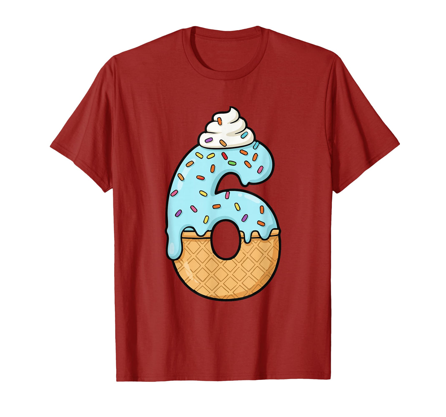 #6 Jersey Uniform Drip Teen Slang, Funny Ice Cream, 6th T-Shirt