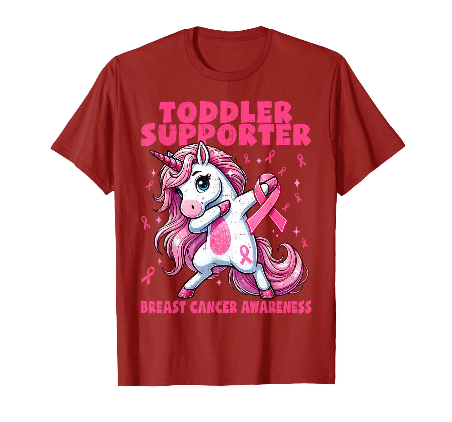 Kid Toddler Supporter Unicorn Breast Cancer Awareness Girls T-Shirt